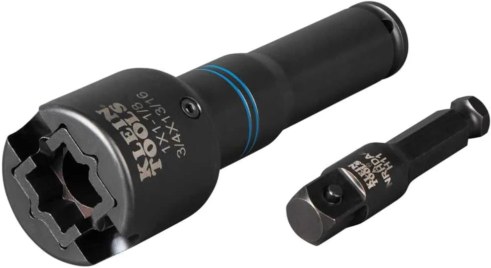 Single-Ended Impact Socket, Made in USA, Three Square Socket Sizes: 3/4-, 1-, and 1-1/8-Inch