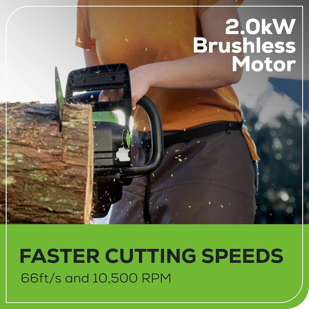 Greenworks 40V 16 Brushless Cordless Chainsaw, 4.0Ah Battery and Charger Included