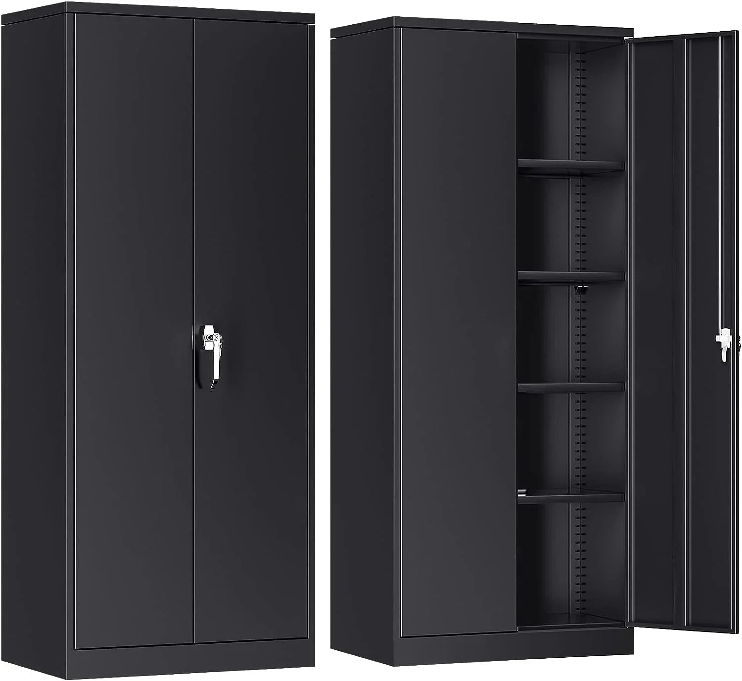 Atripark Metal Storage Cabinet with Lock, 72 Lockable Garage Tool Cabinet with Doors