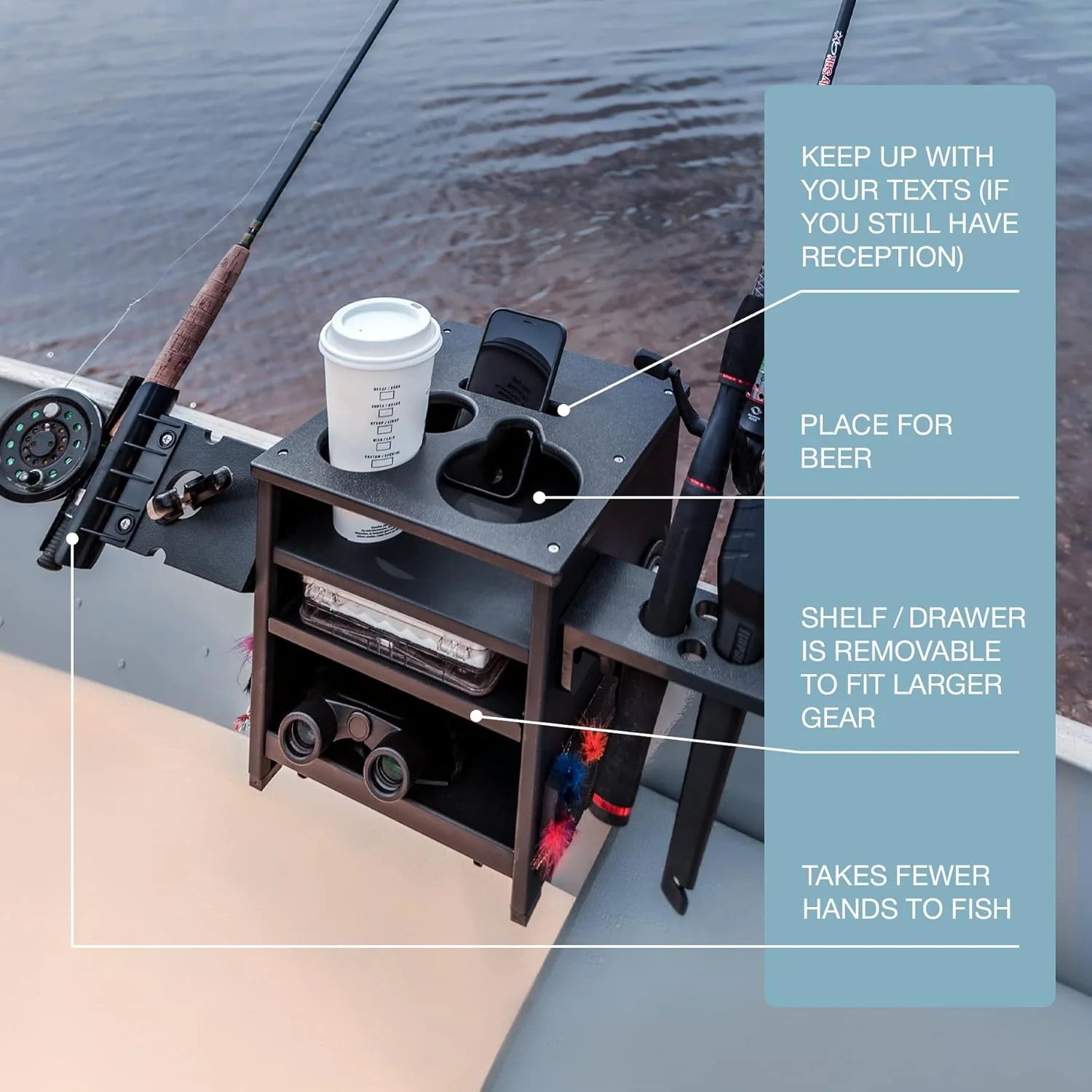 Boat Accessories for Fishing - Fits Gunnels Up to 2.5 Thick Regular
