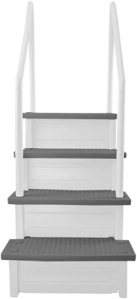 Select Anti-Slip in-Pool Steps | Gray | for Above Ground Swimming Pools | Can Mount to Decks 48 to 54 H | Safety Stairs Capacity Up to 300 lbs