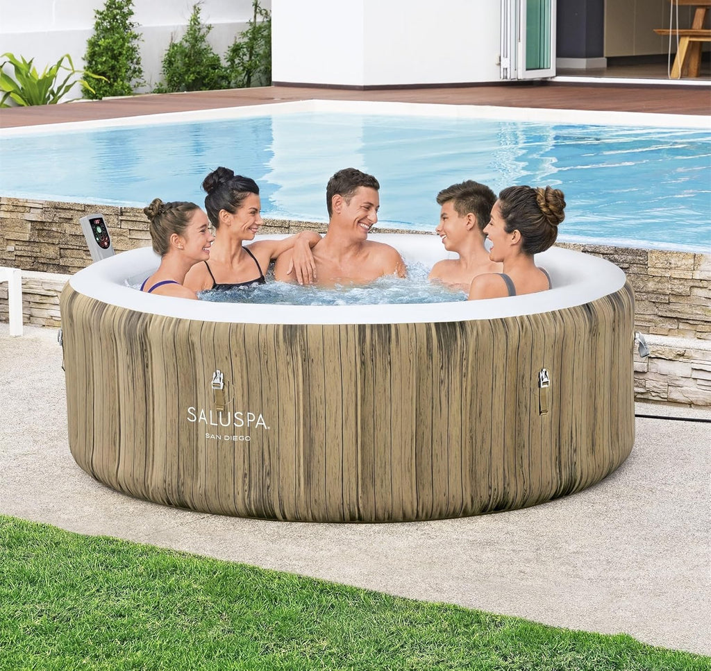 Inflatable Hot Tub Spa (71 x 26) | Portable Hot Tub with 2 Covers (1 Energy-Efficient Thermal Cover and 1 Standard Cover) | Fits Up to 2-4 Persons | Black