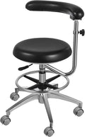 Medical Dental Stool Dentist Chair with 360 Degree Rotation Armrest PU Leather Assistant Stool Chair Height Adjustable Doctor Chair