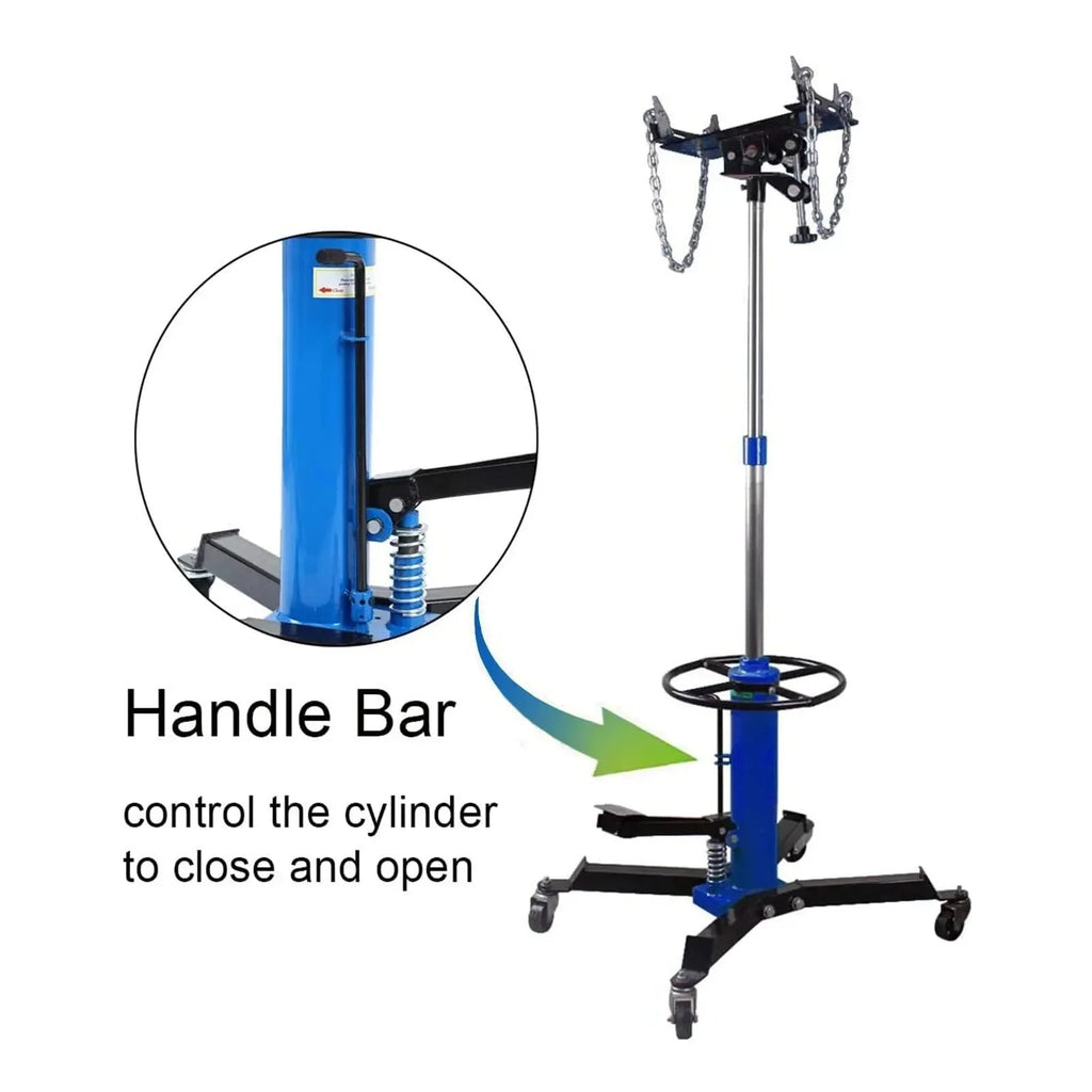 1660 Pounds Hydraulic Car Transmission Jack Vertical Lift with 360 Swivel Wheel Pedal ,Blue,33-70(0.75Ton)