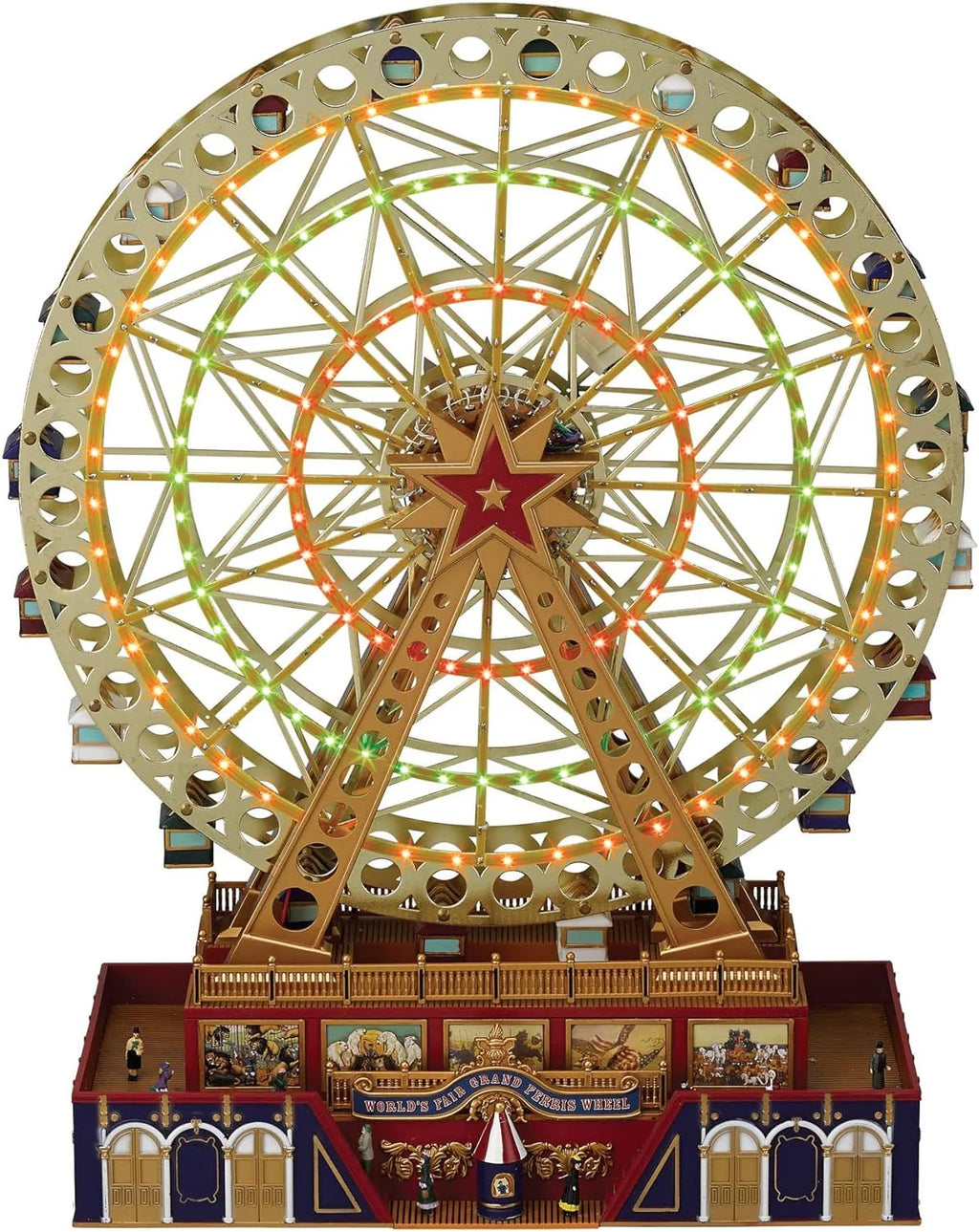 World's Fair Ferris Wheel Musical Animation Indoor Christmas Decor, 15, Gold & Very Merry Carousel Musical Animation Indoor Christmas Decor, 12, Red