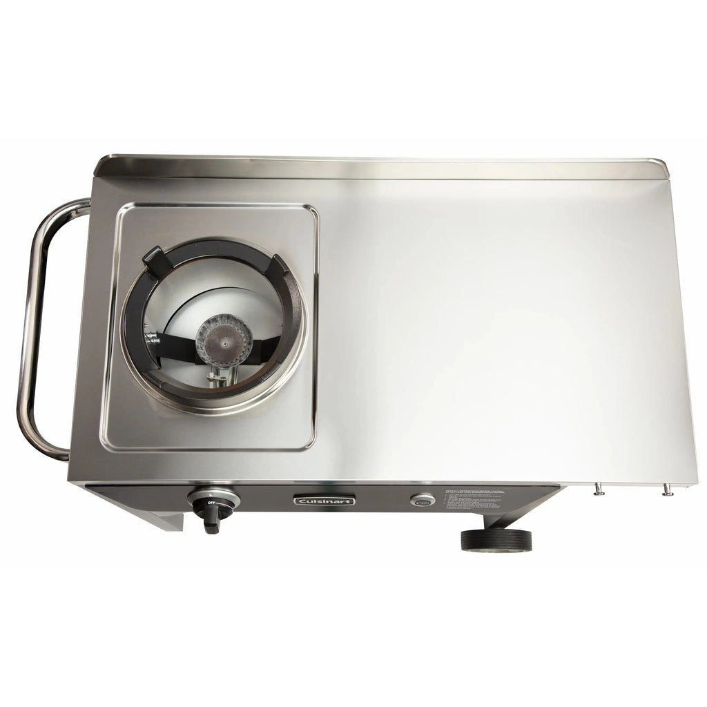 Cuisinart Outdoor Wok Station, 50,000 BTU Propane Outdoor Wok Burner w Prep Table, 14锟芥?锟斤拷 Carbon Steel Wok for Stir Fry, Searing, BBQ 锟斤拷 Black