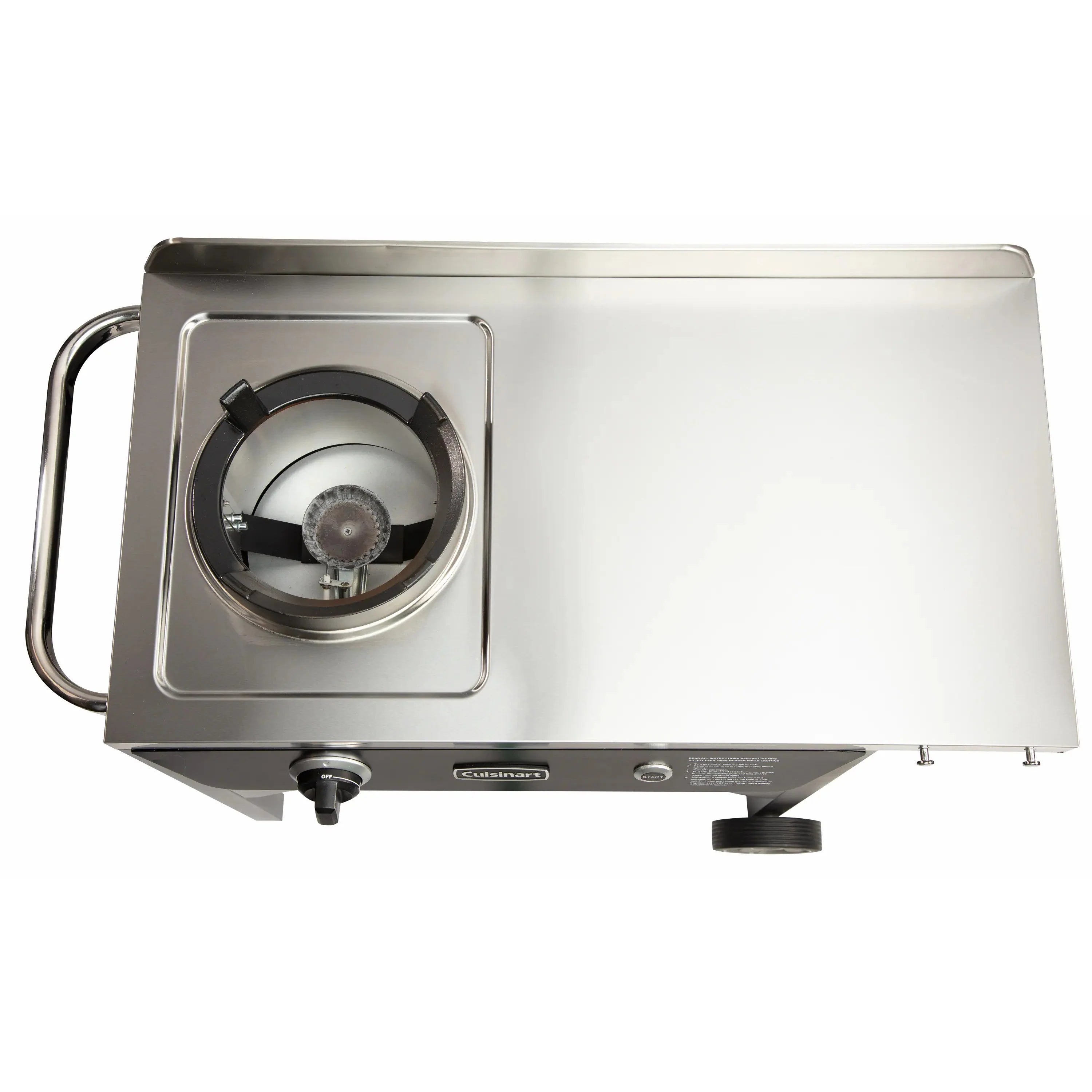 Cuisinart Outdoor Wok Station, 50,000 BTU Propane Outdoor Wok Burner w Prep Table, 14锟芥?锟斤拷 Carbon Steel Wok for Stir Fry, Searing, BBQ 锟斤拷 Black