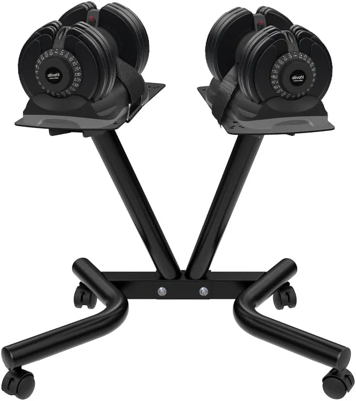 Dumbbell Stand Fitness Dial Dumbbell Rack with Adjustable Belt for Home Gym Set