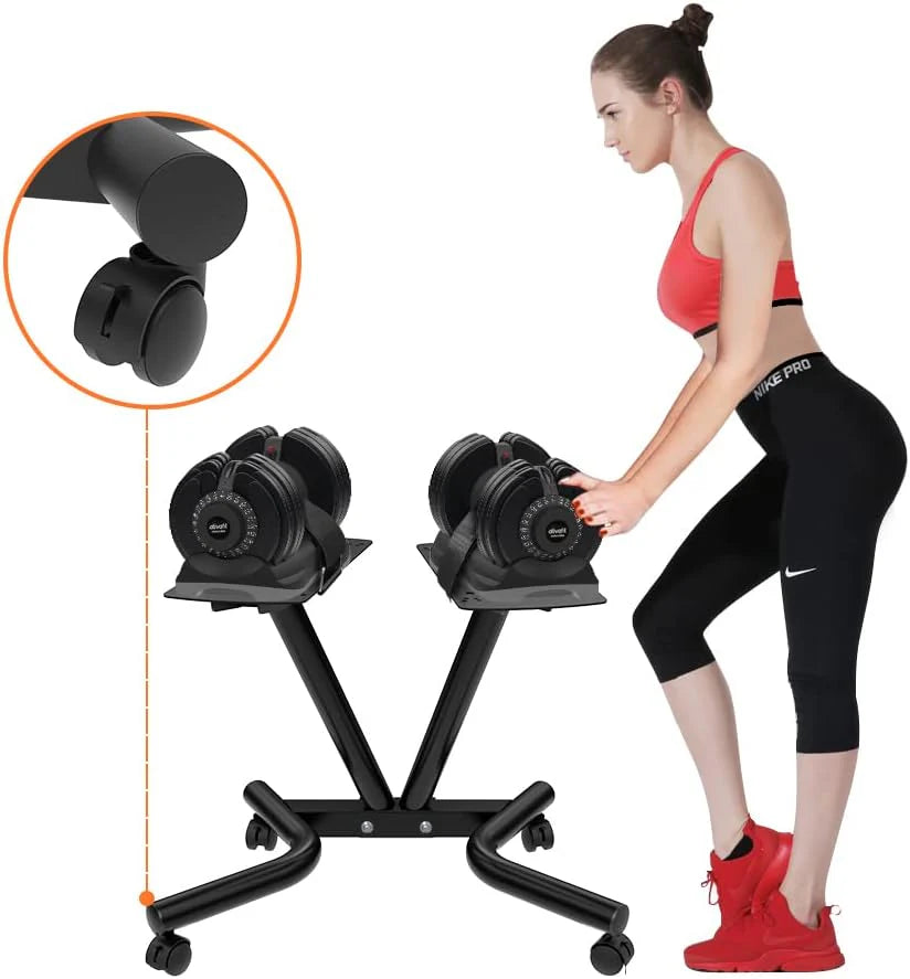 Dumbbell Stand Fitness Dial Dumbbell Rack with Adjustable Belt for Home Gym Set