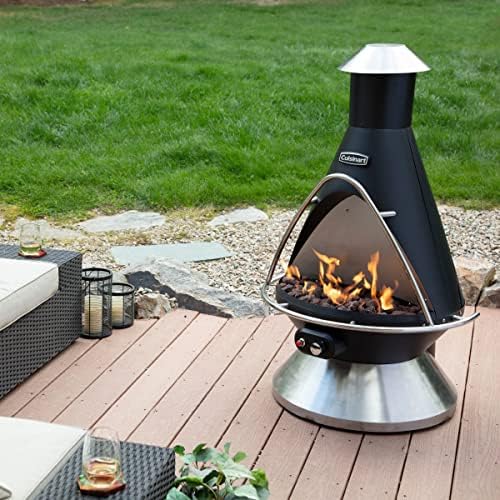 COH-600 Propane Fire Pit, Patio Heater with Tip-Over Safety Switch, 8 lbs. Lava Rocks Included, 31 x 31 x 48