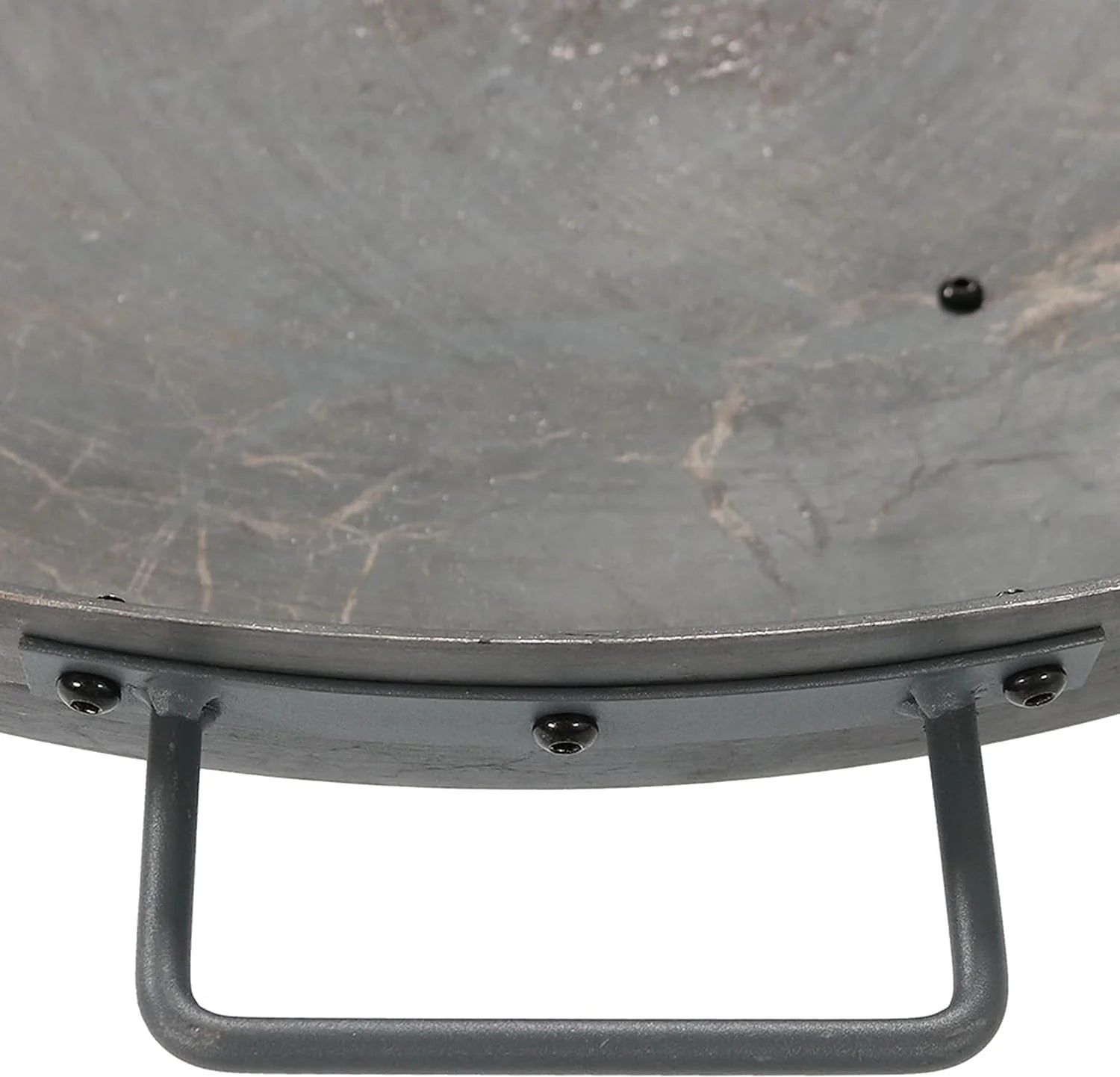 34-Inch Rustic Cast Iron Outdoor Raised Fire Pit Bowl with Handles - Oxidized Finish