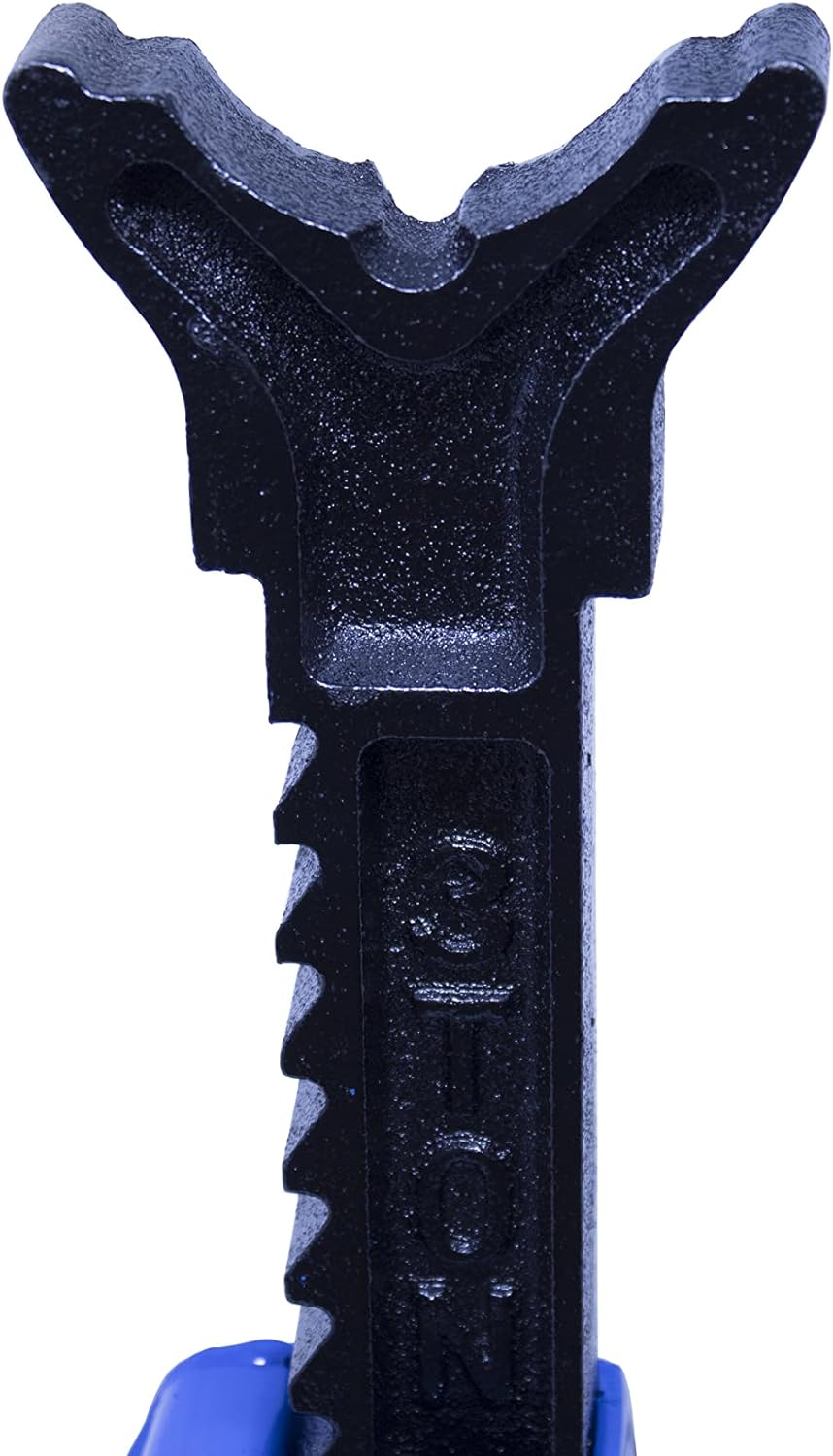 HD61222 22 Ton Automotive Jack Stands for Garages, Repair Shops, and DIY, Pin Style, V Shaped Saddle, Heavy Duty Steel Frame, Adjustable Height 11.825- 19.725, Black/Blue, Pair