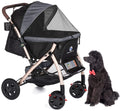 Pet Rover Premium Heavy Duty DogCat Stroller Travel Carriage CompartmentZipperless EntryPump-Free Rubber Tires Small, Medium, Large Pets (Black 2nd-Gen.), X-Large (Pack of 1)
