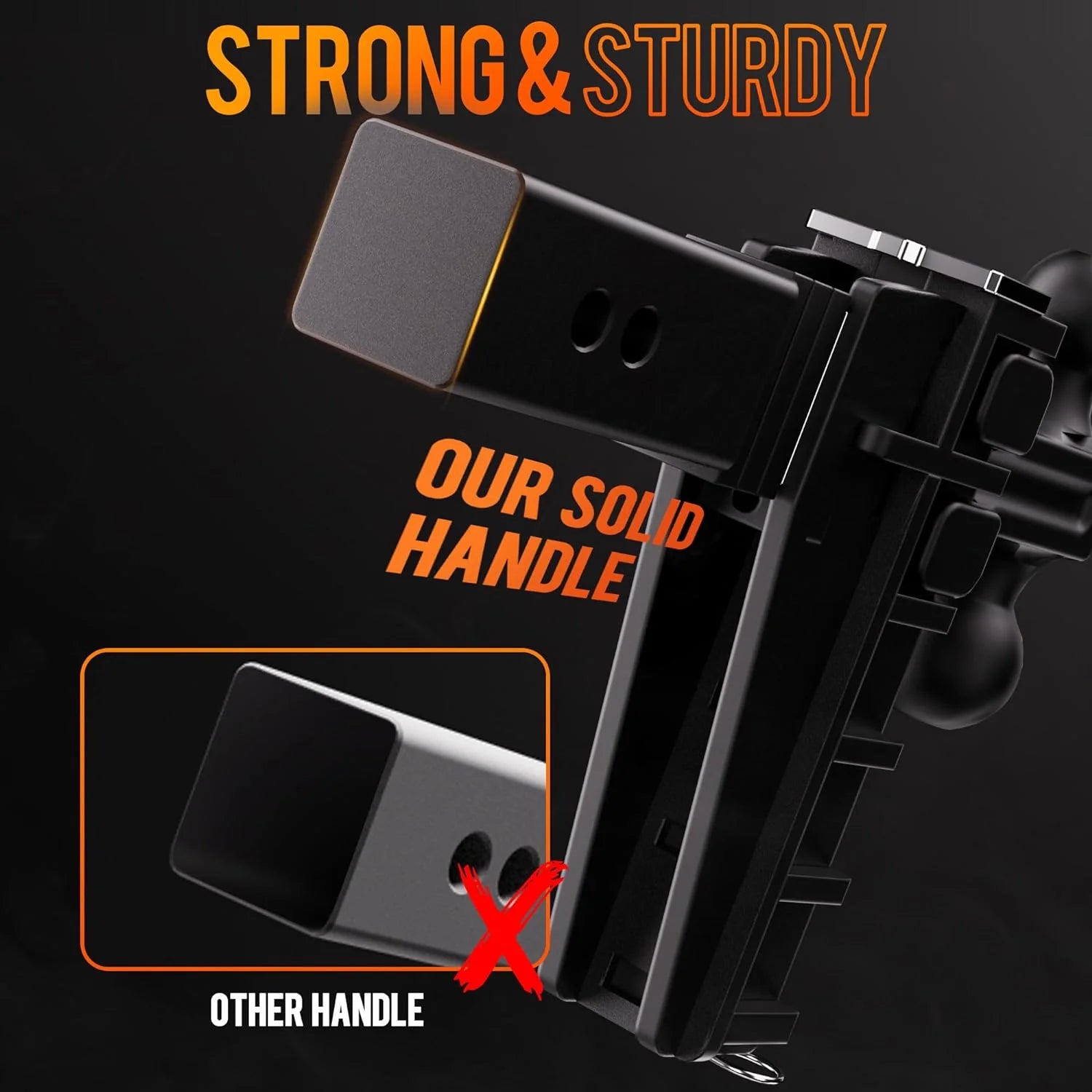 Adjustable Trailer Hitch Fits 2-Inch Receiver, Heavy Duty Tow Hitches (17000 LBS GTW) 6 Inch Drop Truck Hitch Tri-Ball Mount with Hook (1-7/8 x 2 x 2-5/16)