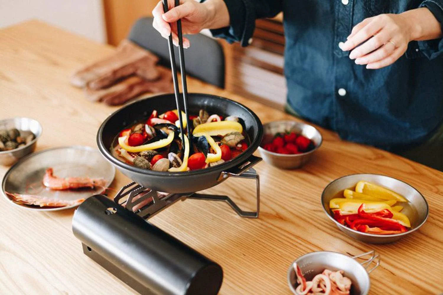 Home & Camp Burner - Portable Burner for Camping & At-Home Use - Durable & Compact Camping Essentials - Khaki