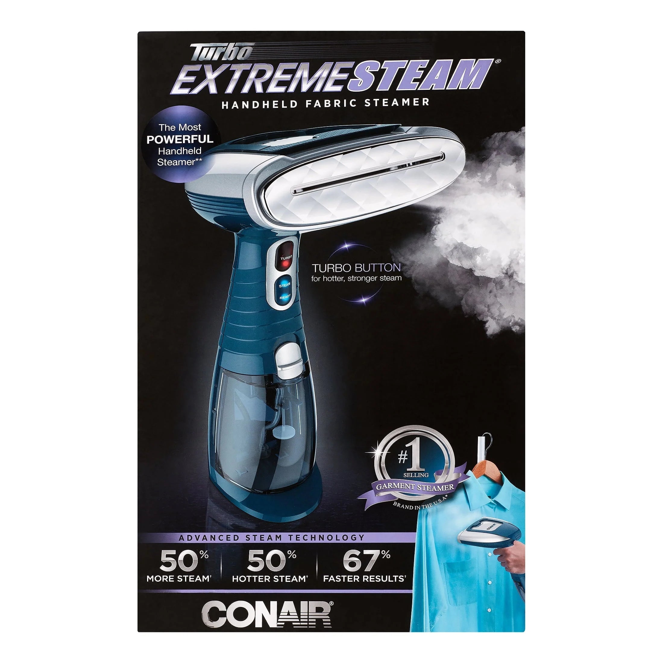 Handheld Garment Steamer for Clothes, Turbo ExtremeSteam 1550W, Portable Handheld Design, Strong Penetrating Steam GS38R