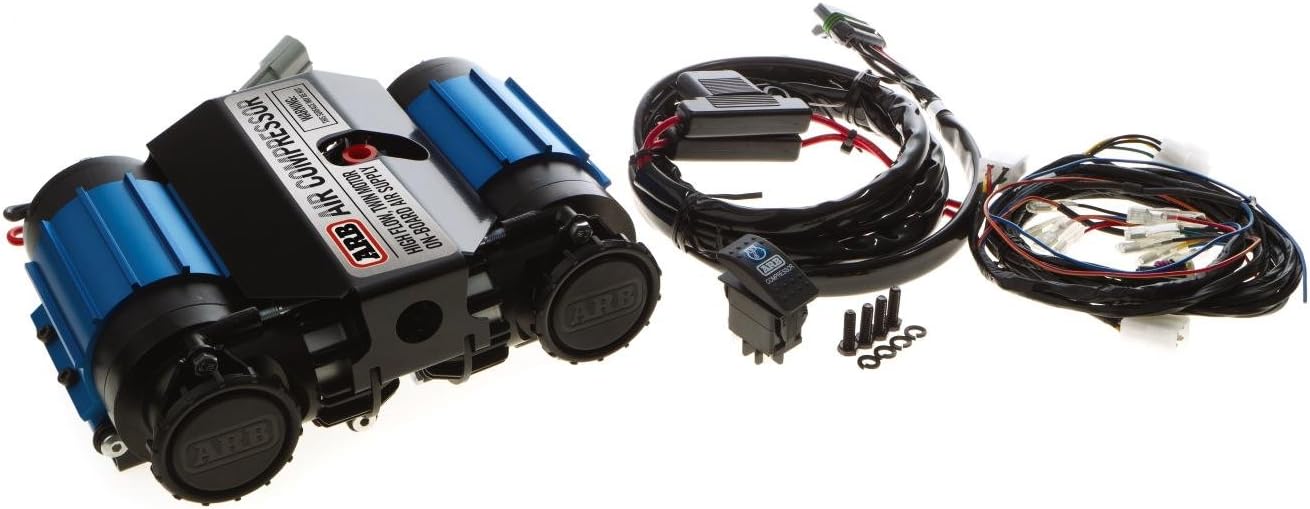 12V' On-Board Twin High Performance Air Compressor, Ideal for Air Lockers Locking Differentials, Tire Inflator, Air Horn, Air Tools and Pneumatic Tools.