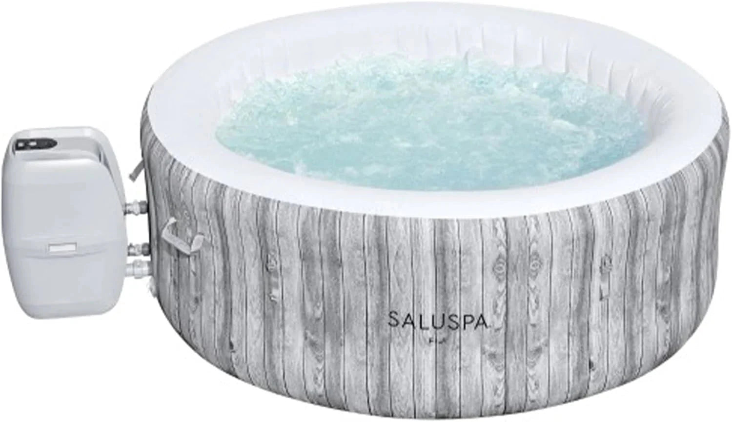 Bestway SaluSpa Fiji AirJet Large Round 2 to 4 Person Inflatable Hot Tub Portable Outdoor Spa with 120 AirJets and EnergySense Cover, Grey
