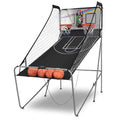 Foldable Indoor Basketball Arcade Game with 4 Balls Electronic Double Shot LED Scoring System for Kids Adults