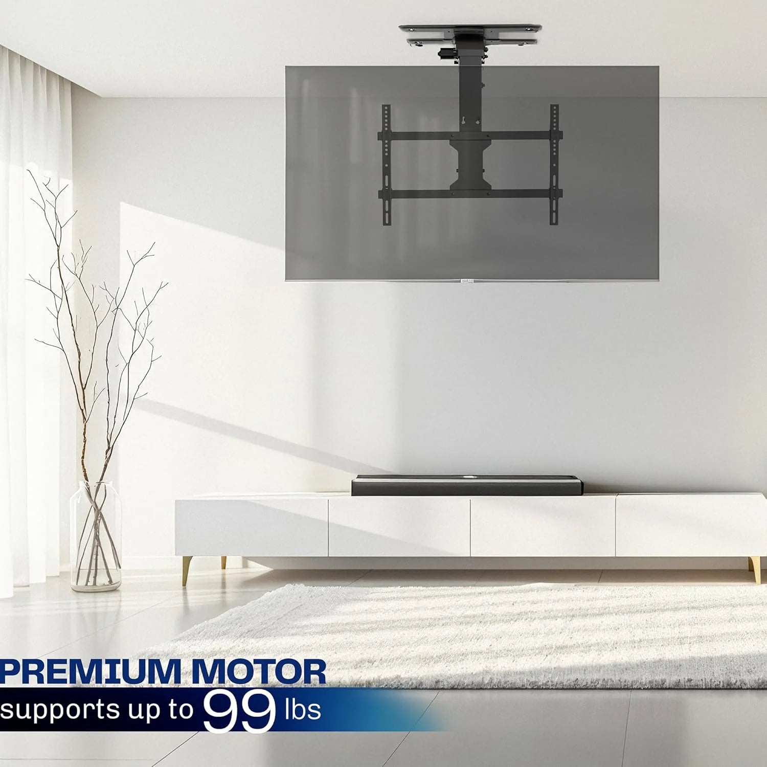 VIVO Electric Ceiling TV Mount, 37–70, Motorized, App Control, Black