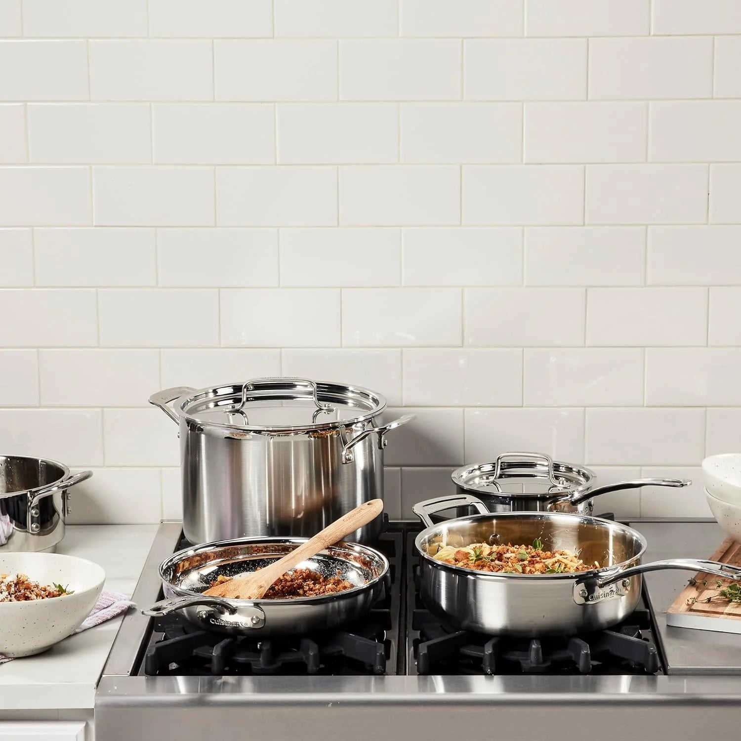 Cuisinart MultiClad Pro 13-Piece Stainless Steel Cookware Set, Silver