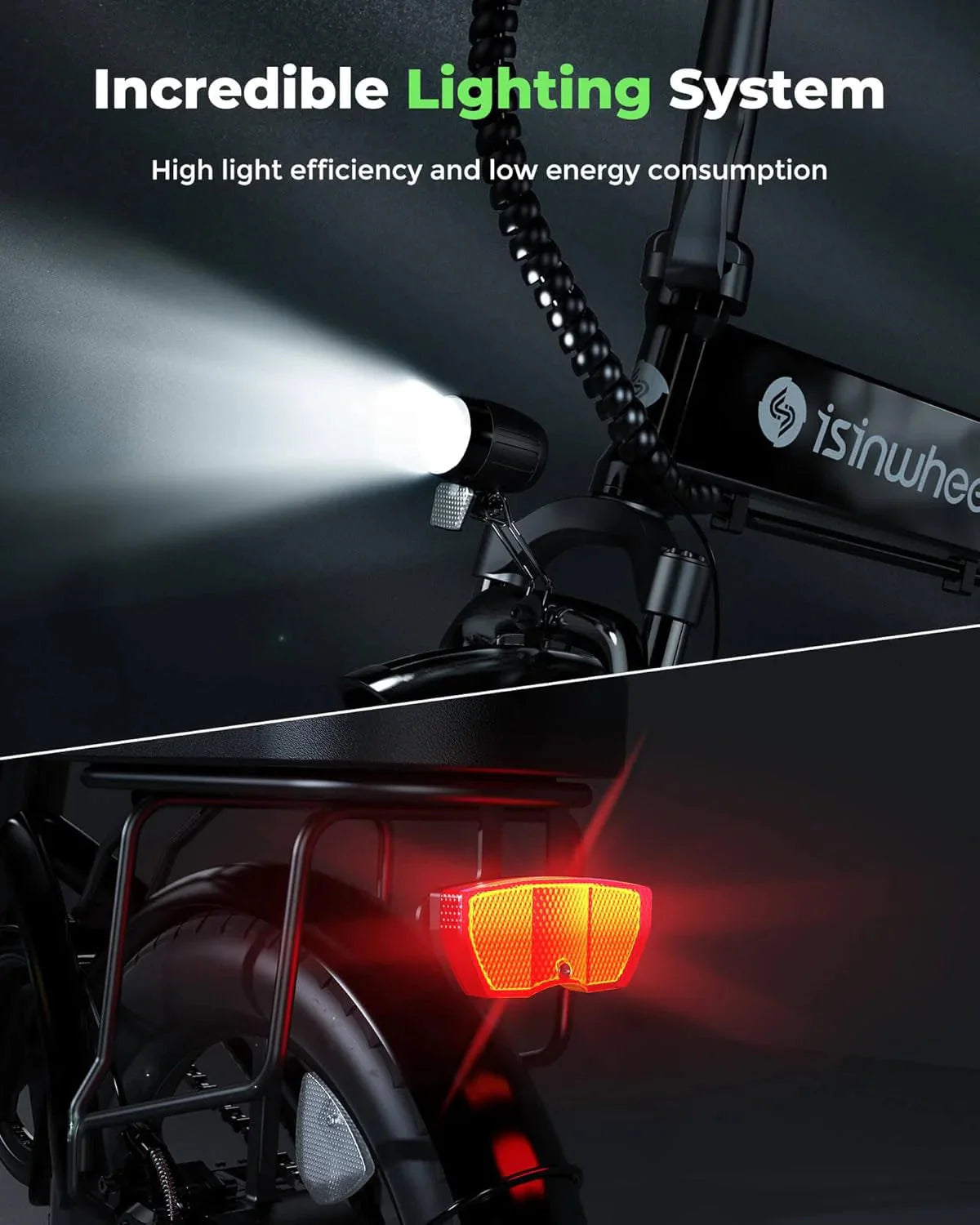 Electric Bike for Adults 500W Motor, 20 mph Folding Ebike, 14/16/20 Adults Electric Bicycles with Smart Uphill, 280.8Wh Battery, 25 Miles PAS Range, Mini E Bikes for Adults and Teens-isinwheel