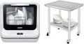 COMFEE' Portable Dishwasher Countertop with 5L Built-in Water Tank, No Hookup Needed, 6 Programs, 360° Dual Spray, 192℉ High-Temp& Air-Dry Function, Mini Dishwasher for RVs, White