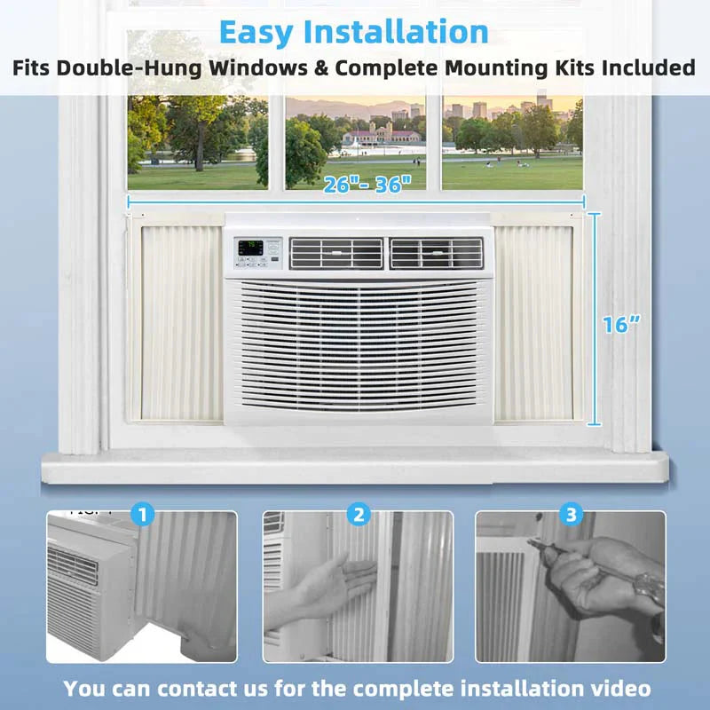 10000 Btu Quiet Window Air Conditioner With Remote Amp Eco Mode Energy Star Certified 3 In 1 Window Ac Unit With Dehumidifier