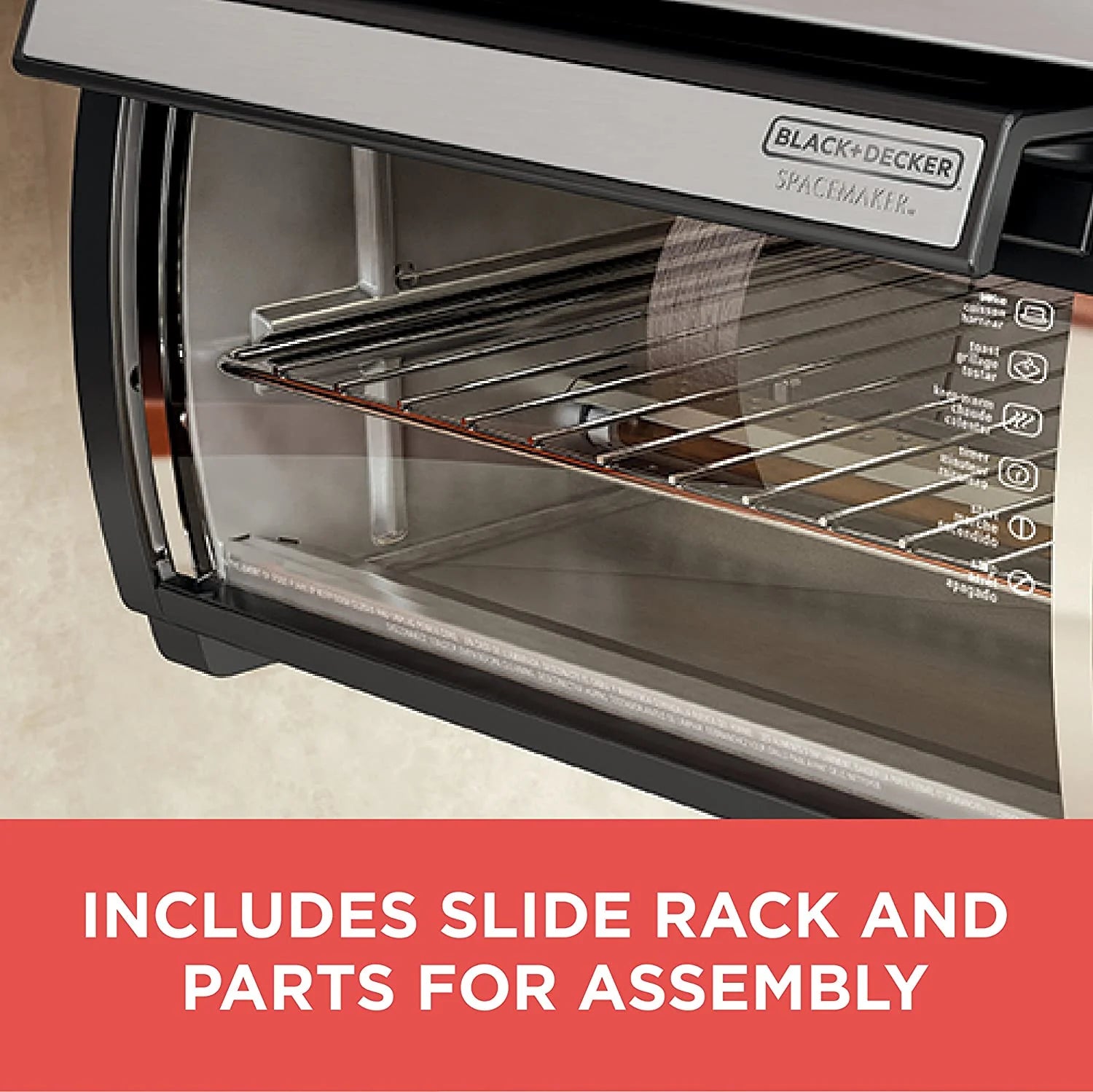 2025 Spacemaker Under-Counter Toaster Oven, Black/Stainless Steel, TROS1000D