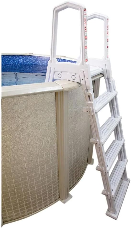 Select Anti-Slip in-Pool Steps | Gray | for Above Ground Swimming Pools | Can Mount to Decks 48 to 54 H | Safety Stairs Capacity Up to 300 lbs