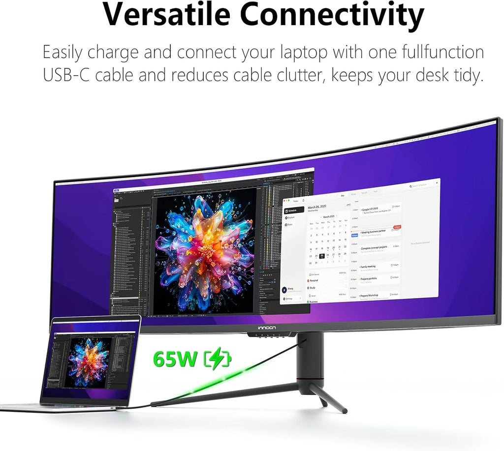 INNOCN 49 Curved Gaming Monitor, 144Hz, HDR400, USB-C, 49C1G