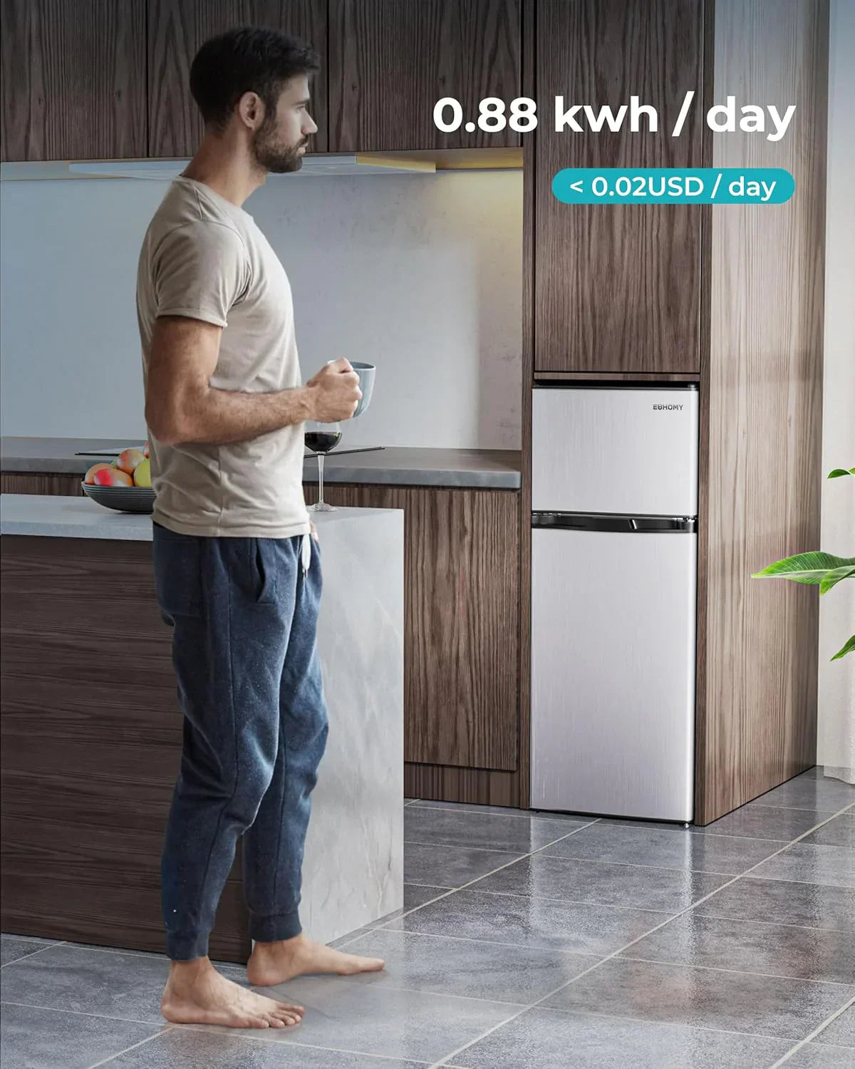 3.2 Cu.Ft Mini Fridge with Freezer ?? 2-Door Compact Refrigerator for Bedroom, Dorm, Office or Apartment, Silver3.2 Cu.Ft Mini Fridge with Freezer ?? 2-Door Compact Refrigerator for Bedroom, Dorm, Office or Apartment, Silver