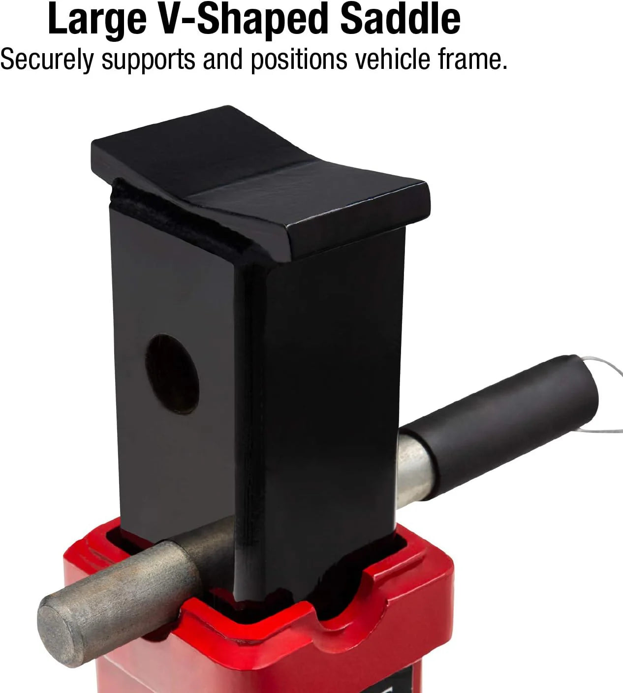 10-Ton Medium Height Pin Type Jack Stands, Pair, Red