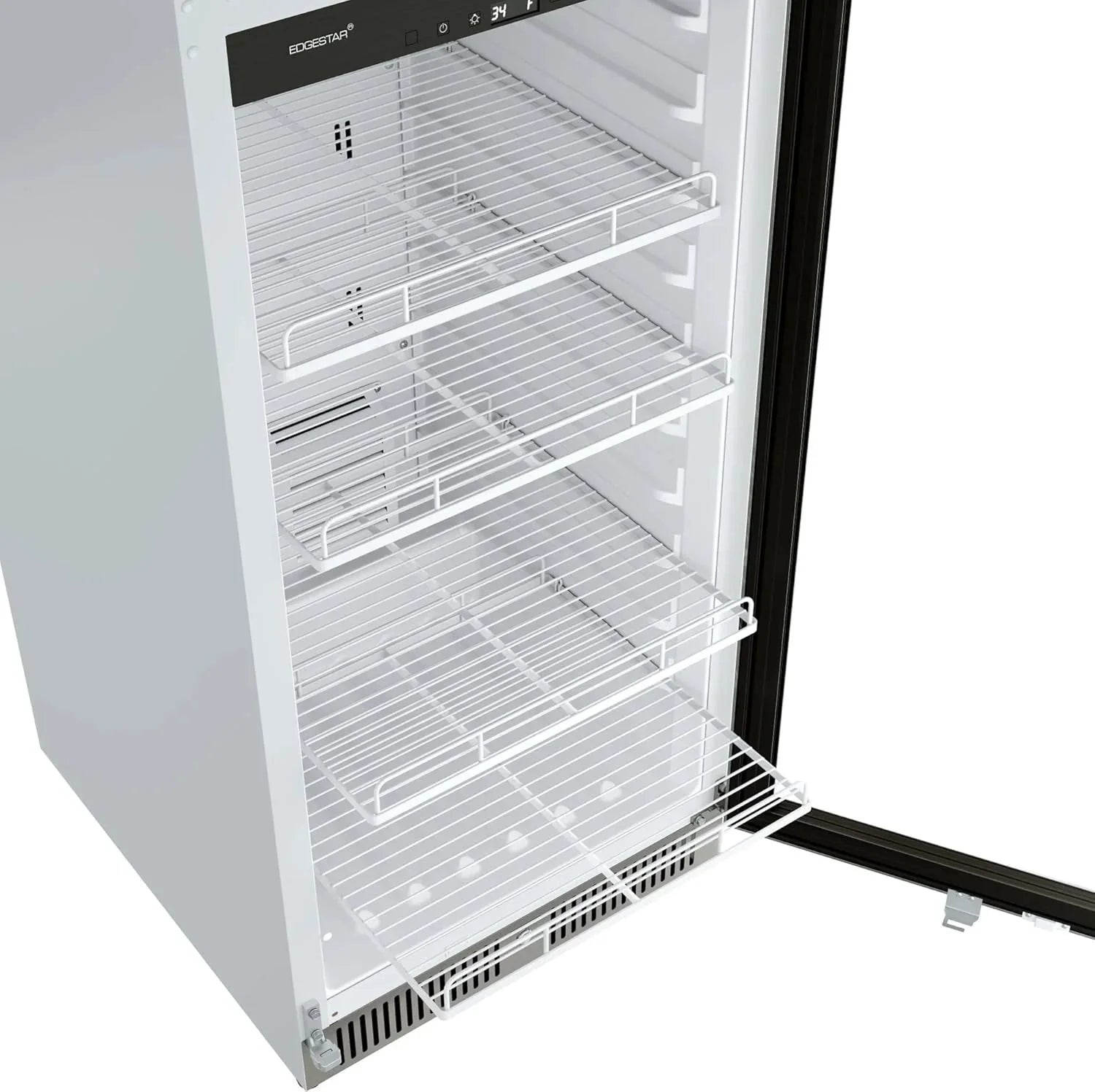 EdgeStar VBM101 22 Wide 10.1 Cu. Ft. Commercial Beverage Merchandiser – Stainless Steel, Temp Alarm, Reversible Door