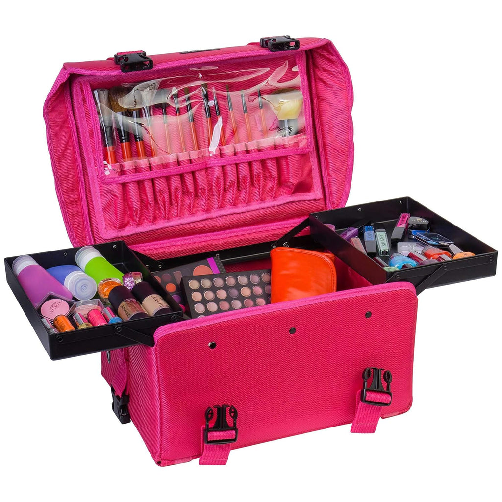 Jet Black Vinyl Cosmetic Case Travel Bag