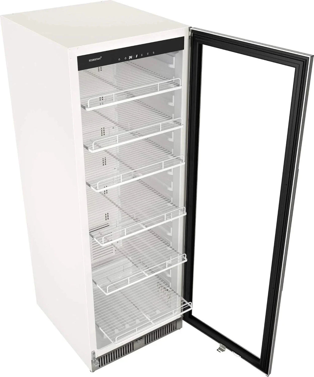 EdgeStar VBM101 22 Wide 10.1 Cu. Ft. Commercial Beverage Merchandiser – Stainless Steel, Temp Alarm, Reversible Door