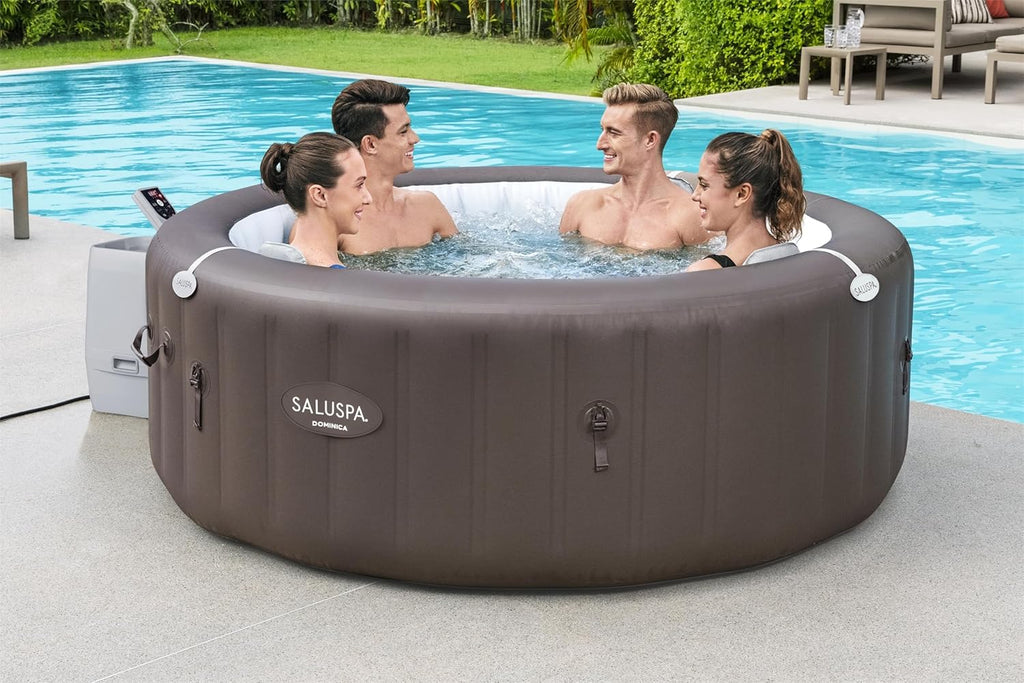 Inflatable Hot Tub Spa (71 x 26) | Portable Hot Tub with 2 Covers (1 Energy-Efficient Thermal Cover and 1 Standard Cover) | Fits Up to 2-4 Persons | Black