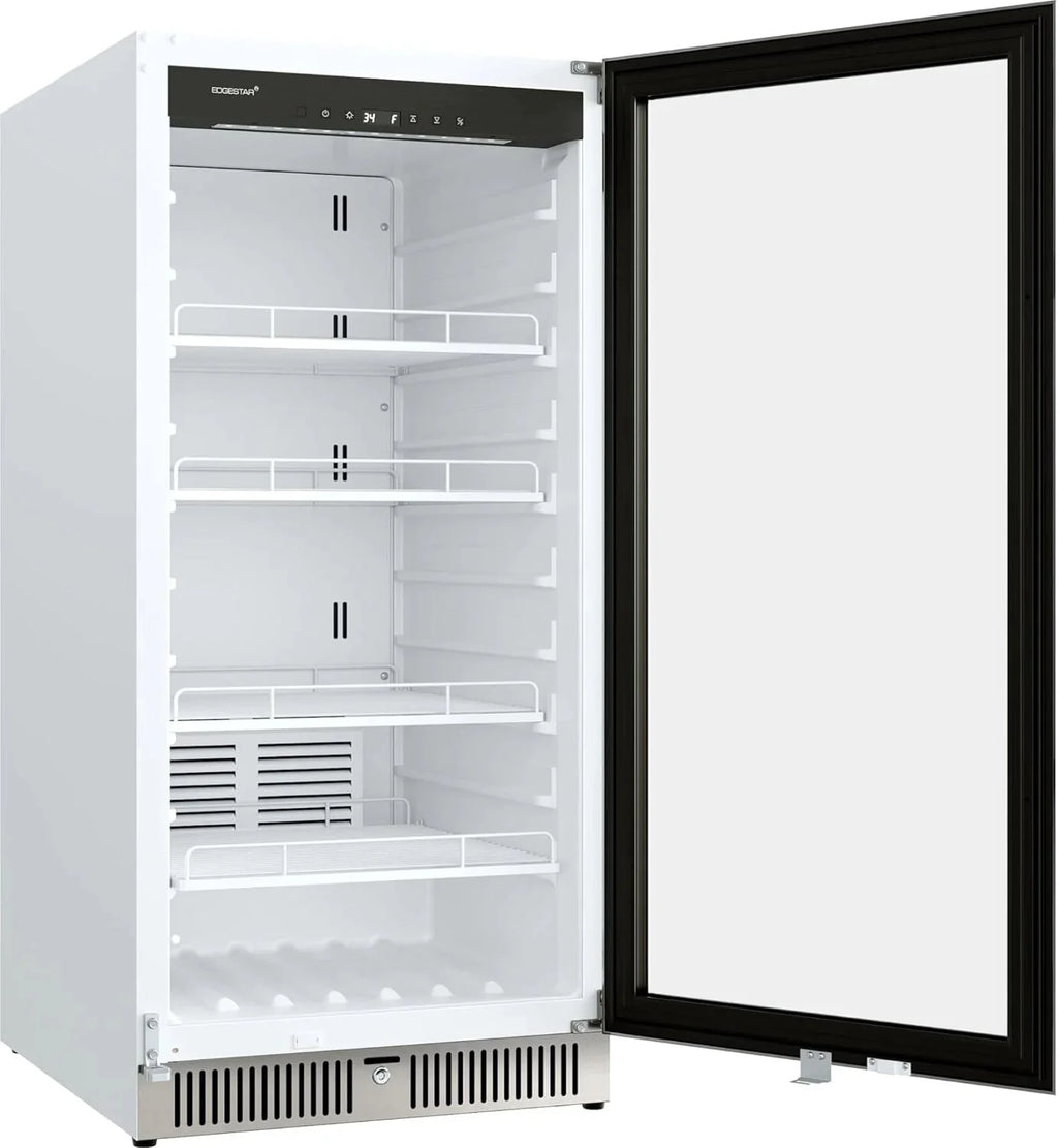 EdgeStar VBM101 22 Wide 10.1 Cu. Ft. Commercial Beverage Merchandiser – Stainless Steel, Temp Alarm, Reversible Door