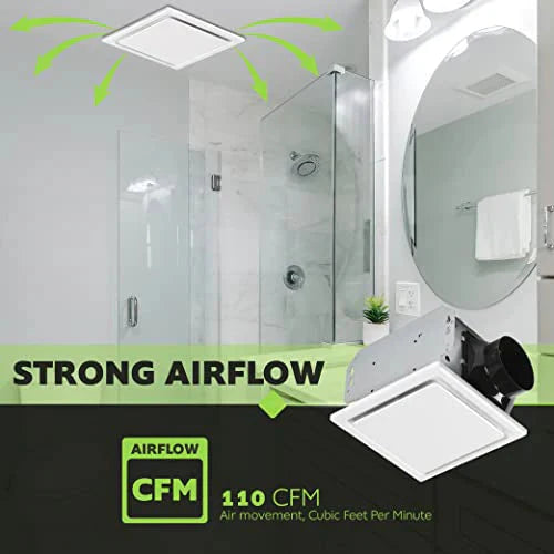 Homewerks 7140-110 Bathroom Fan Ceiling Mount Exhaust Ventilation, 2.5 Sones