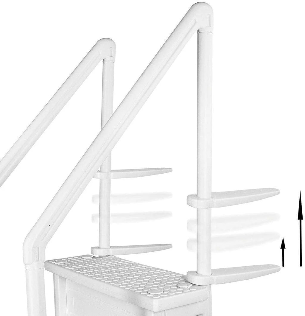 Select Anti-Slip in-Pool Steps | Gray | for Above Ground Swimming Pools | Can Mount to Decks 48 to 54 H | Safety Stairs Capacity Up to 300 lbs