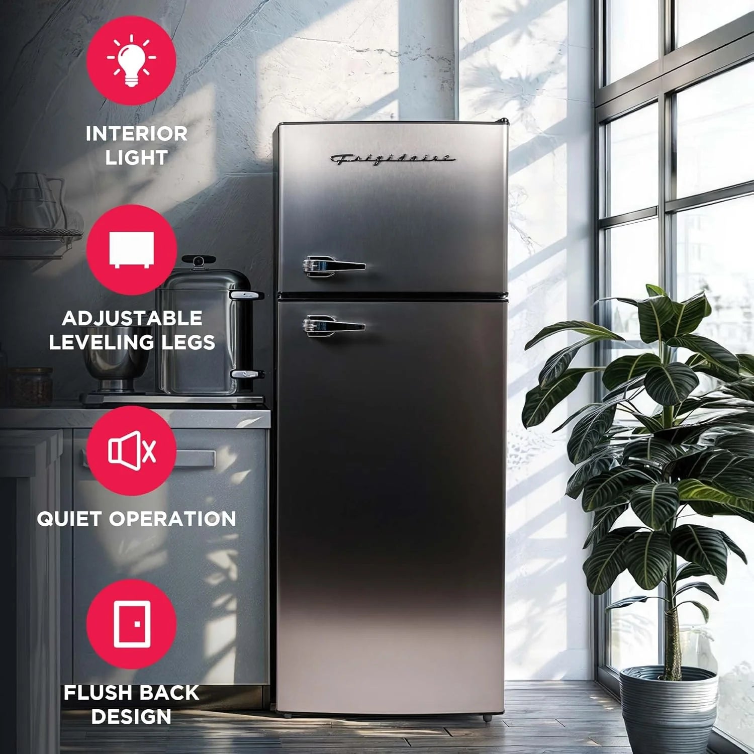 Frigidaire Apartment Refrigerator 7.5 Cu.Ft 2 Door Stainless