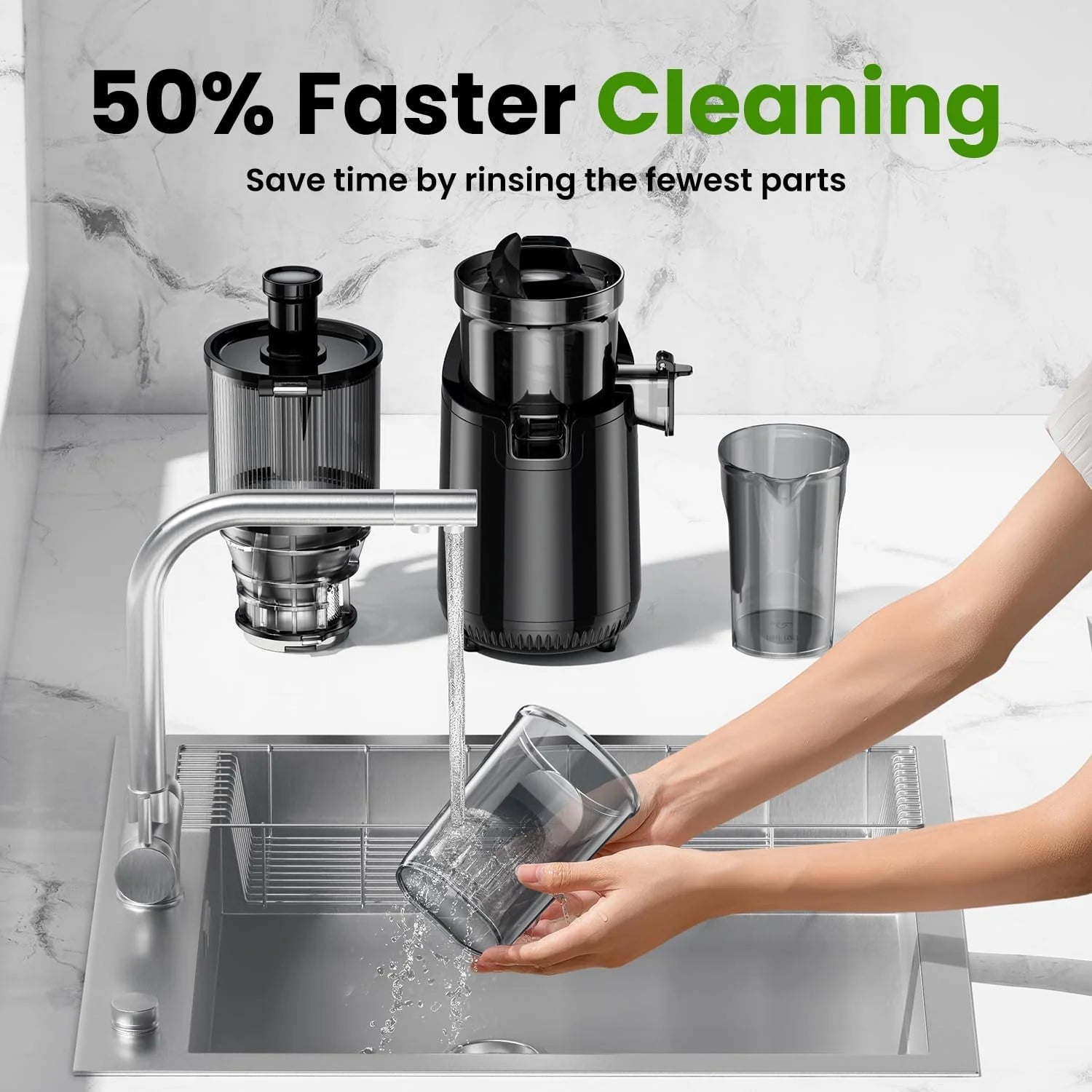 Cold Press Juicer, Slow Masticating Machines with 5.3 Extra Large Feed Chute Fit Whole Fruits & Vegetables Easy Clean Self Feeding Effortless for Batch Juicing, High Juice Yield, BPA Free 250W