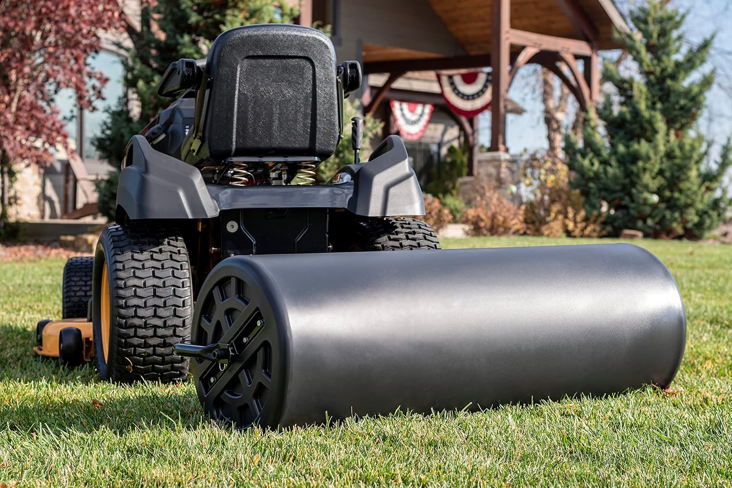 Agri-Fab 45-0604 18 x 48 Tow Behind Poly Lawn Roller 550 lbs Weight with Water, Poly Drum and Steel Frame, with Plug. Designed for Lawn and Garden Tractors