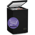 Northair Chest Freezer C 3.5 Cu Ft with 2 Removable Baskets C Reach In Freezer Chest C Quiet Compact Freezer C 7 Temperature Settings C Black
