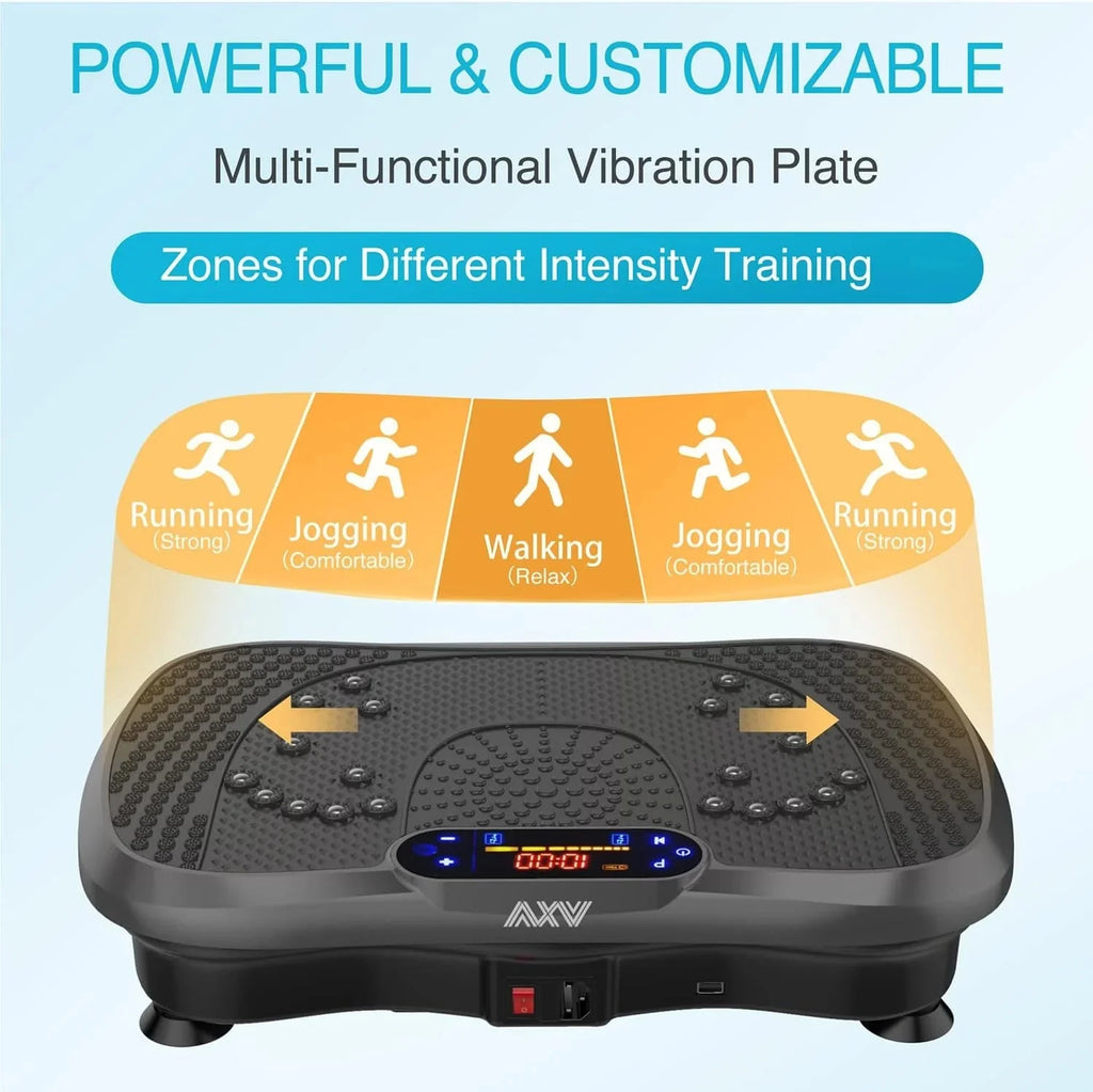 Vibration Plate Fitness Platform Exercise Machine Vibrating Lymphatic Drainage Shaking Full Body Shaker Workout Vibrate Stand Shake Board Sport Gym for Weight Loss Fat Burner for Women Men