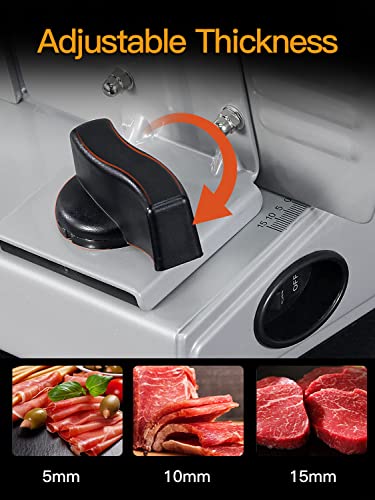 Meat Slicer, 200W Electric Food Slicer with Two Removable 7.5Stainless Steel Blades