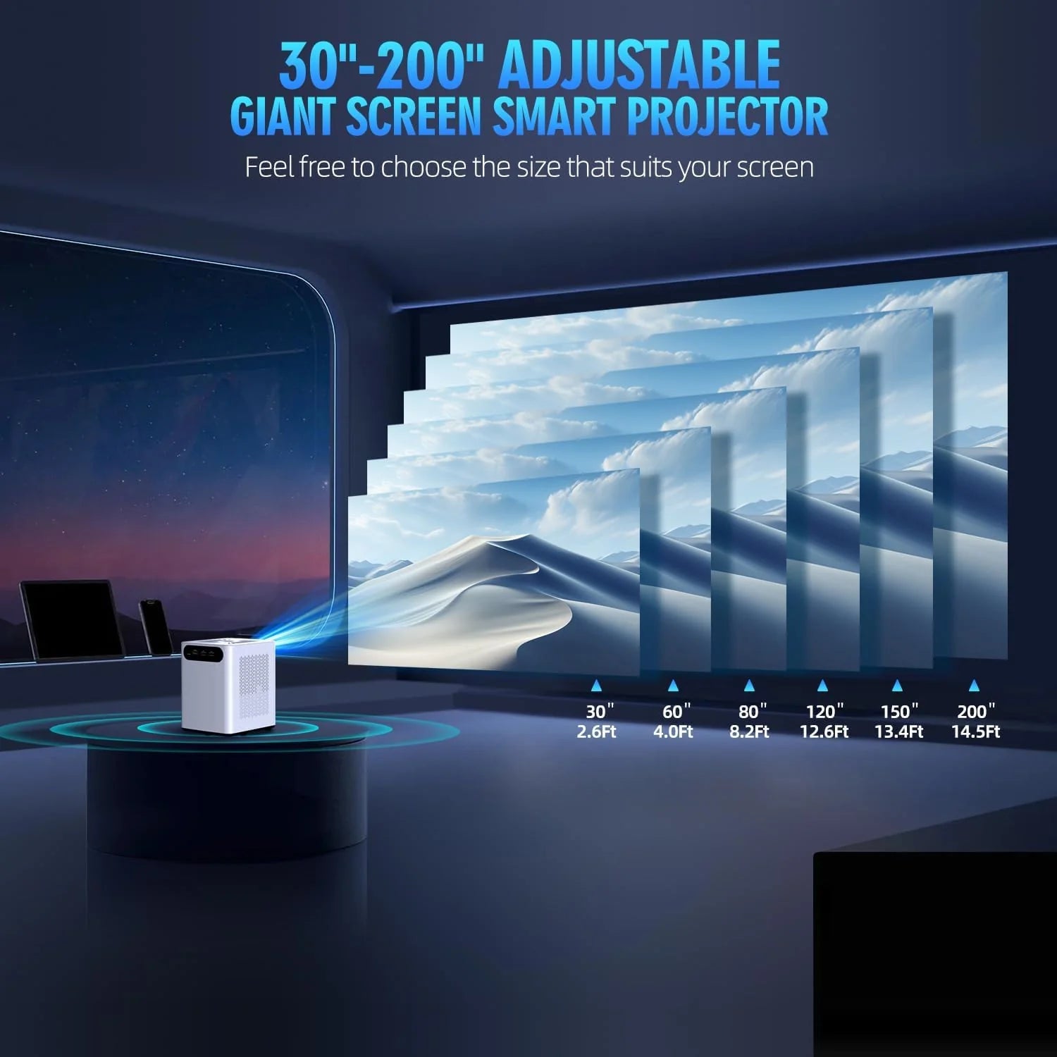 Projector with WiFi and Bluetooth