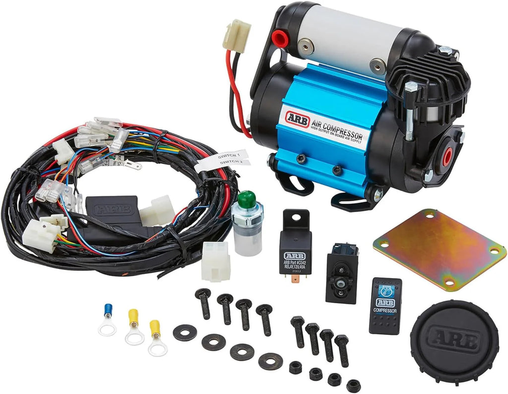 12V' On-Board Twin High Performance Air Compressor, Ideal for Air Lockers Locking Differentials, Tire Inflator, Air Horn, Air Tools and Pneumatic Tools.