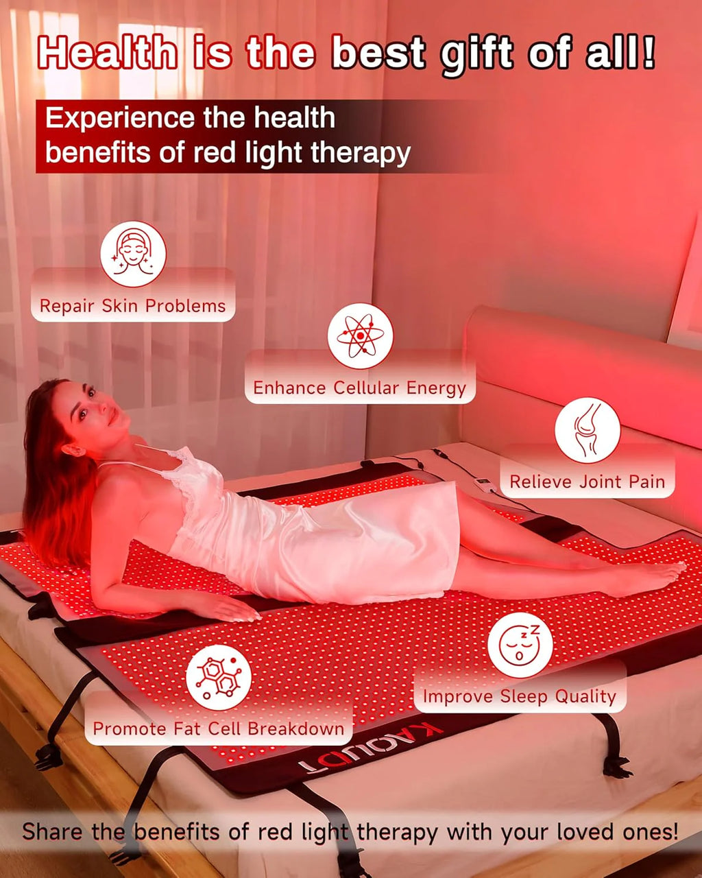 2025 Red Light Therapy Mat, Medical-Grade TPU, 2570 LEDs, 73x33
